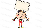 Happy childrens holding blank signs, a Person Illustration by Bubert Art (Thumbnail 8 of 10)