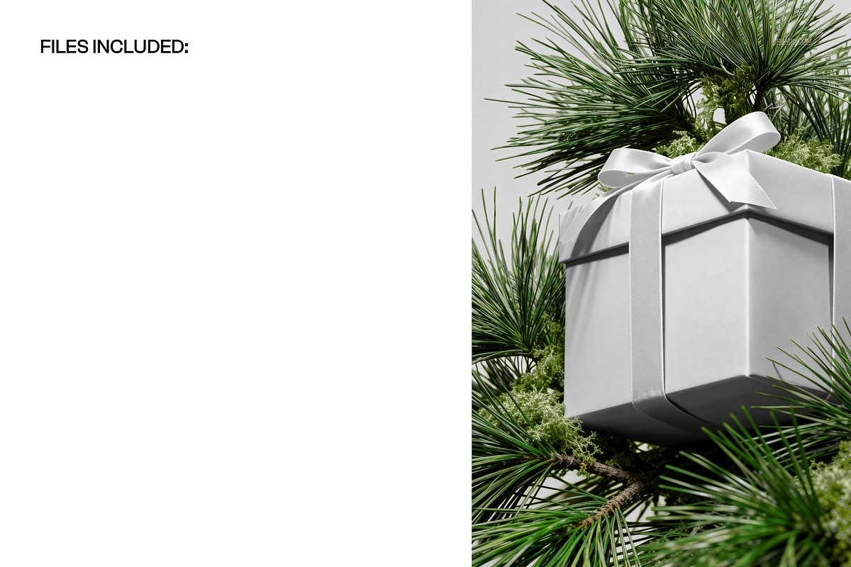 Christmas Gift Box Mockup, a Packaging Mockup by creatsy5 (Photo 2 of 6)