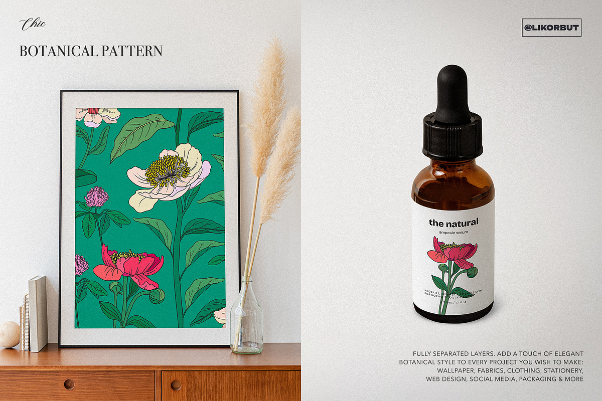 Rustle Botanical Pattern and Motifs, a Pattern Graphic by likorbut (Photo 8 of 12)