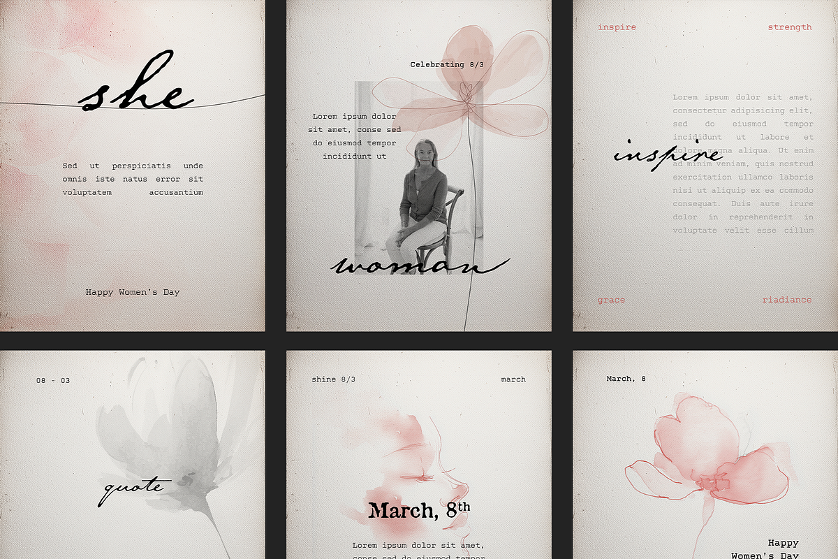 Soft Feminine Social Media Templates, a Social Media Template by Filip Studio (Photo 6 of 7)