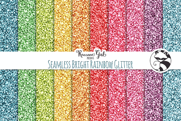 Seamless Bright Rainbow Glitter preview 2