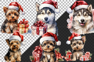 Christmas Dogs Clipart Bundle