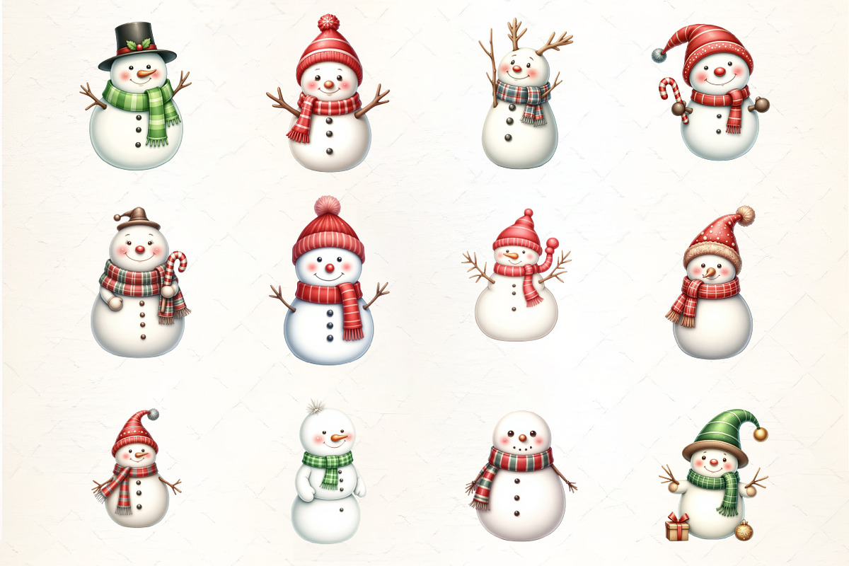 Holiday Snowman with Scarf Clipart, an Illustration by CrexoraLab (Photo 3 of 5)