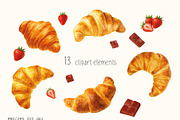 Croissants - elements and patterns, a Pattern Graphic by DreamoraArt (Thumbnail 3 of 9)