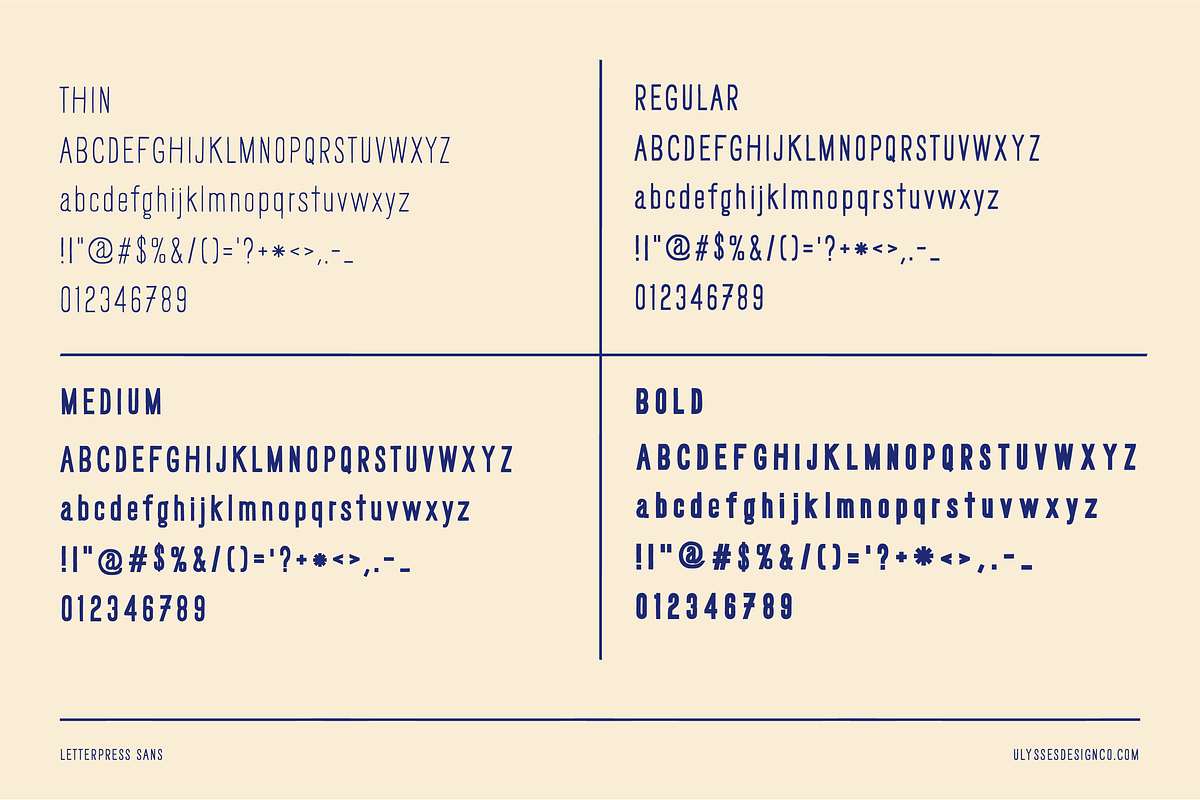 Letterpress Sans, a Sans Serif Font by Ulysses Design Co (Photo 7 of 20)