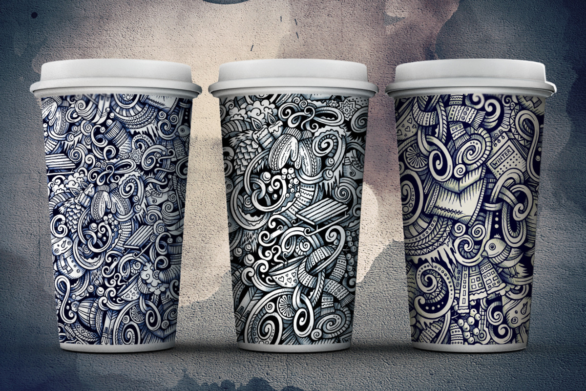 Winter Graphics Doodles Patterns, a Decorative Illustration by BALABOLKA (Photo 6 of 6)