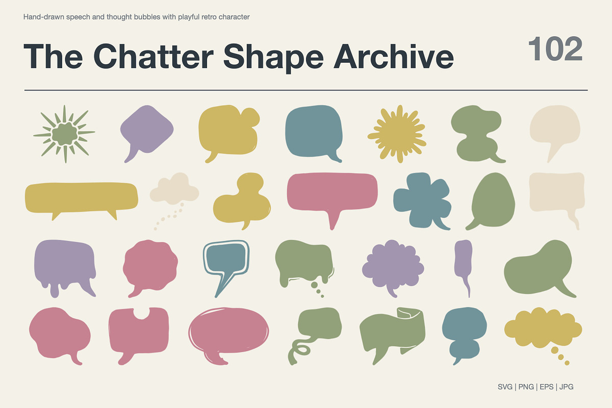 102 Hand-Drawn Bubble Shapes, an Object Illustration by designvectx (Photo 1 of 8)