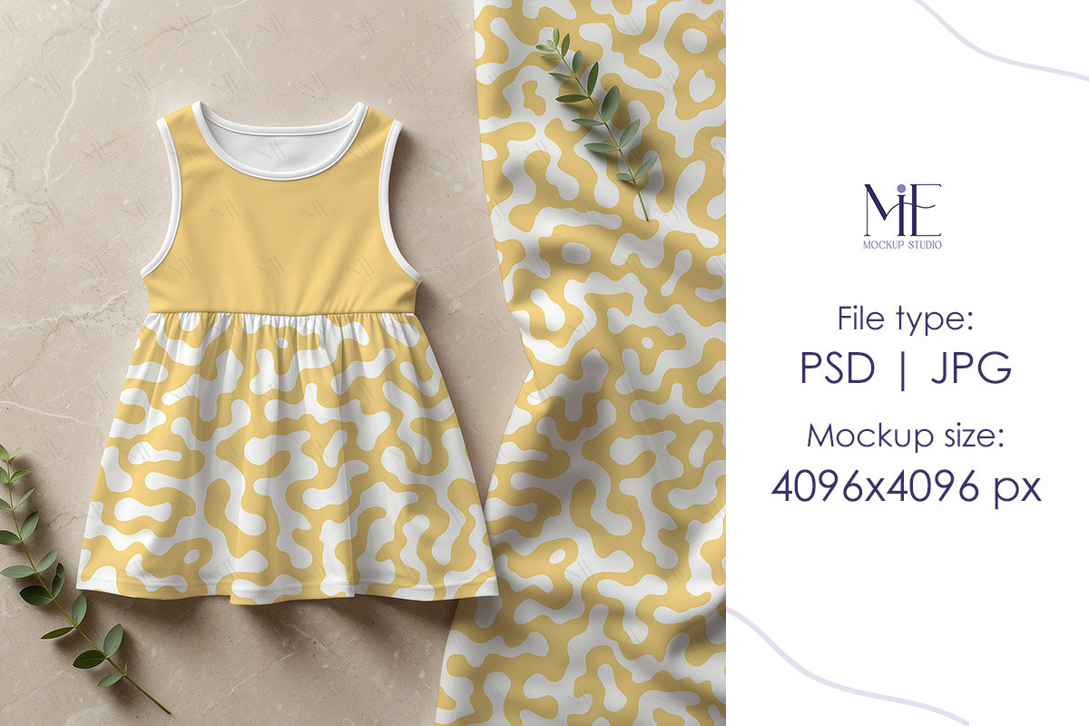 Kids Dress Mockup Fabric PSD Clothin, a Shirt Mockup by Mie Mockup Studio (Photo 6 of 8)