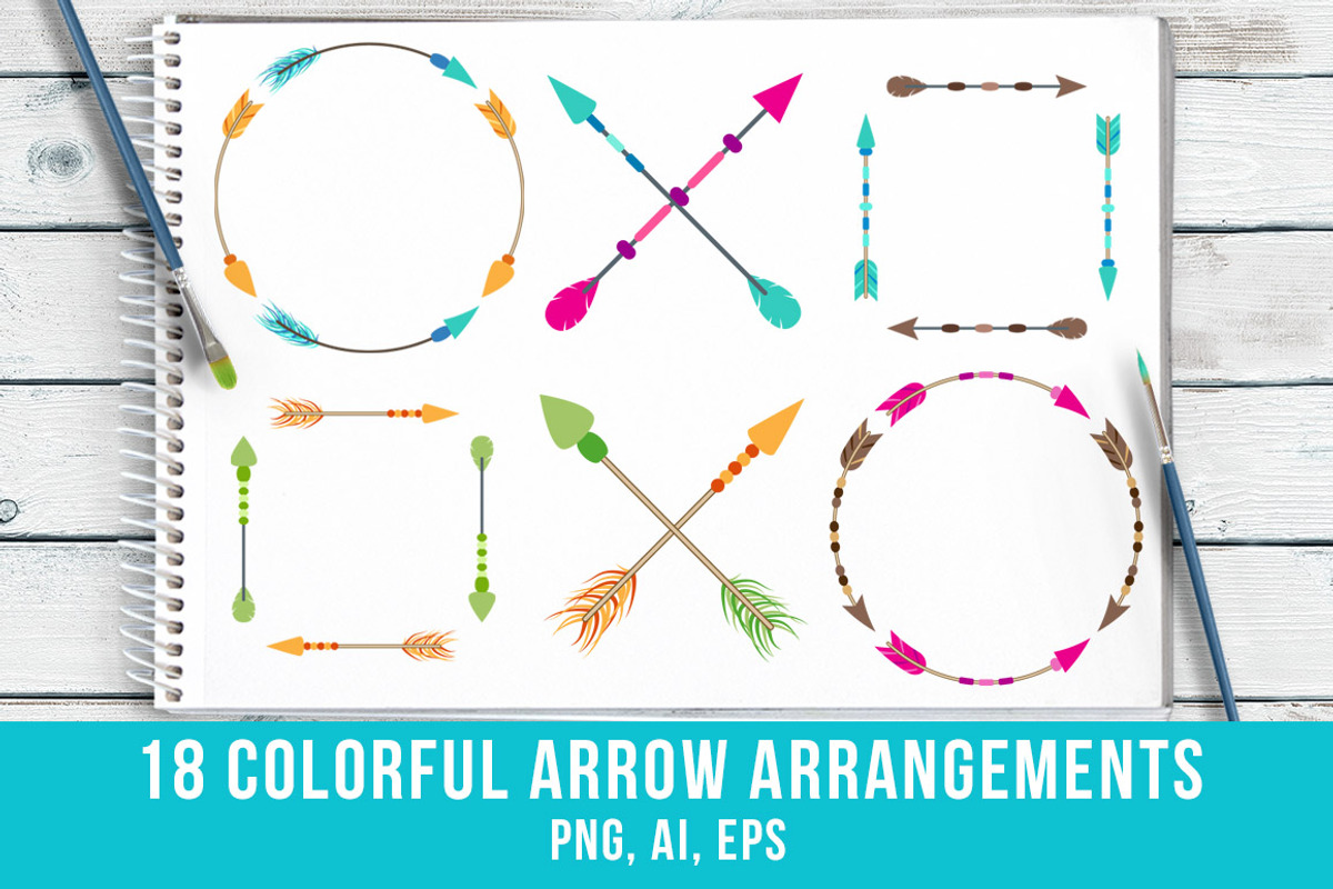 18 Colorful Arrow Arrangements, an Illustration by The Digital Download Shop (Photo 1 of 3)