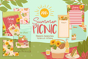 Summer Picnic Graphic Illustrations, a Seasonal Illustration by CreativeChristiana (Thumbnail 1 of 14)