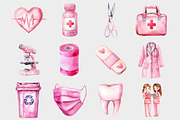 Watercolor Medical Clipart, a Seasonal Illustration by Design Market (Thumbnail 4 of 5)