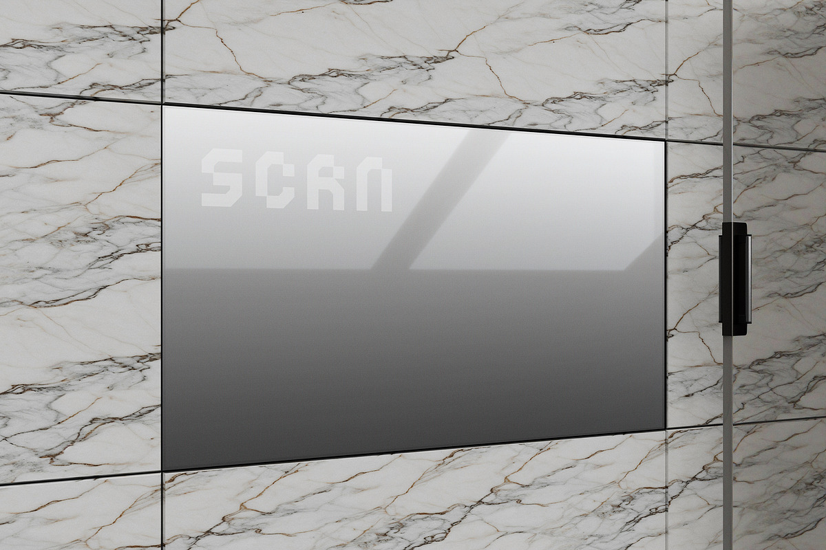 Angled Marble Wall Screen Mockup, an Advertising Mockup by Design Squad (Photo 4 of 4)