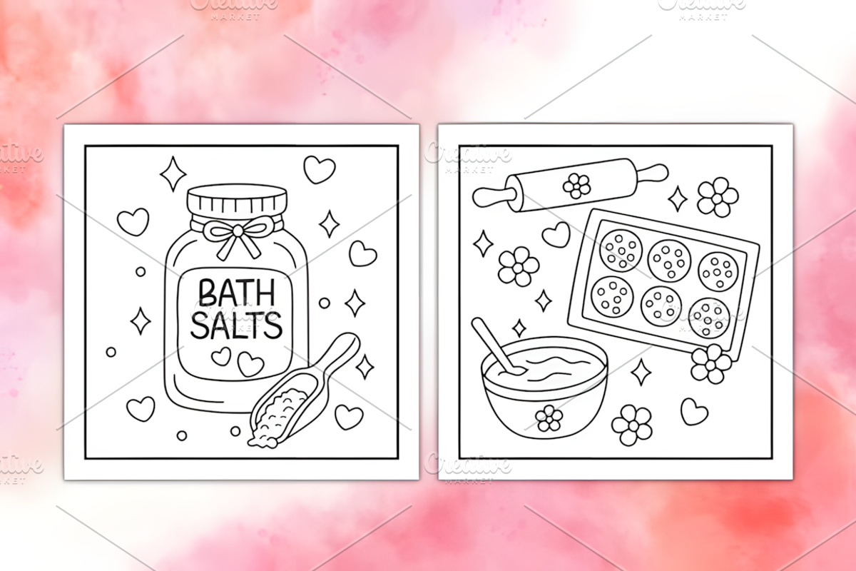 Comfy Girl Bold and Easy Coloring, a Decorative Illustration by Coco Bloom (Photo 2 of 4)