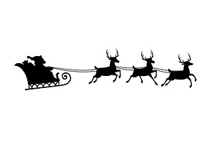 Christmas Santa Sleigh Silhouette