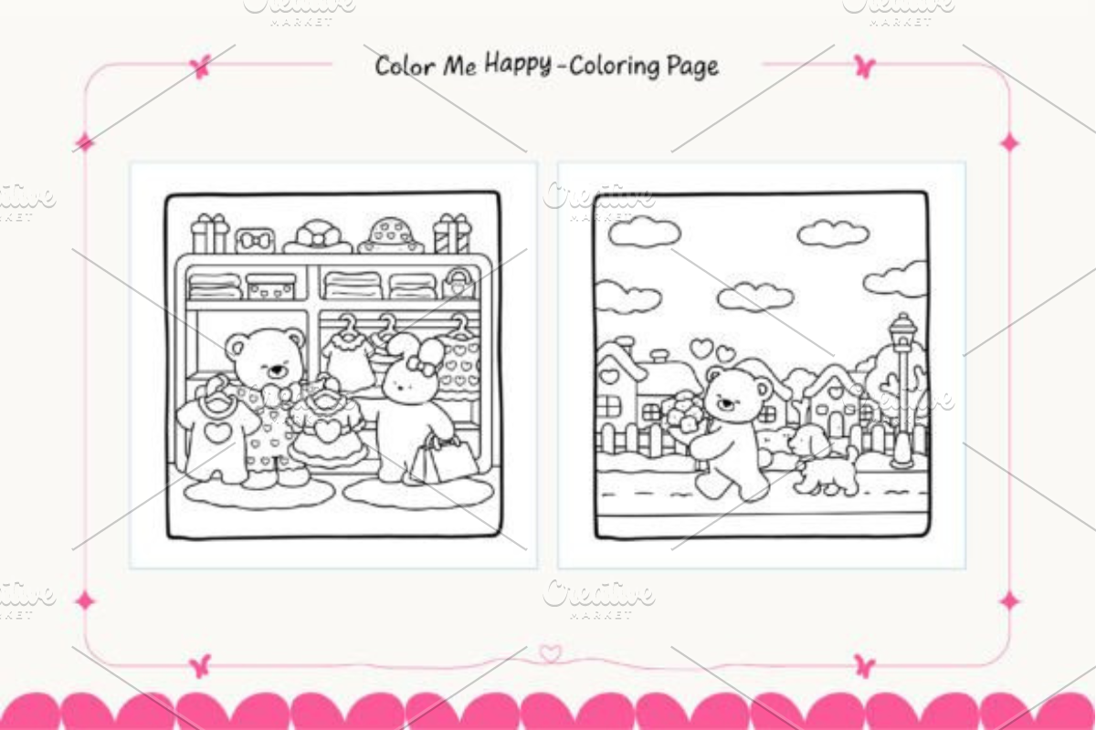 Cozy Love Moments Coloring Pages, an Animal Illustration by Ink Gallery (Photo 3 of 5)