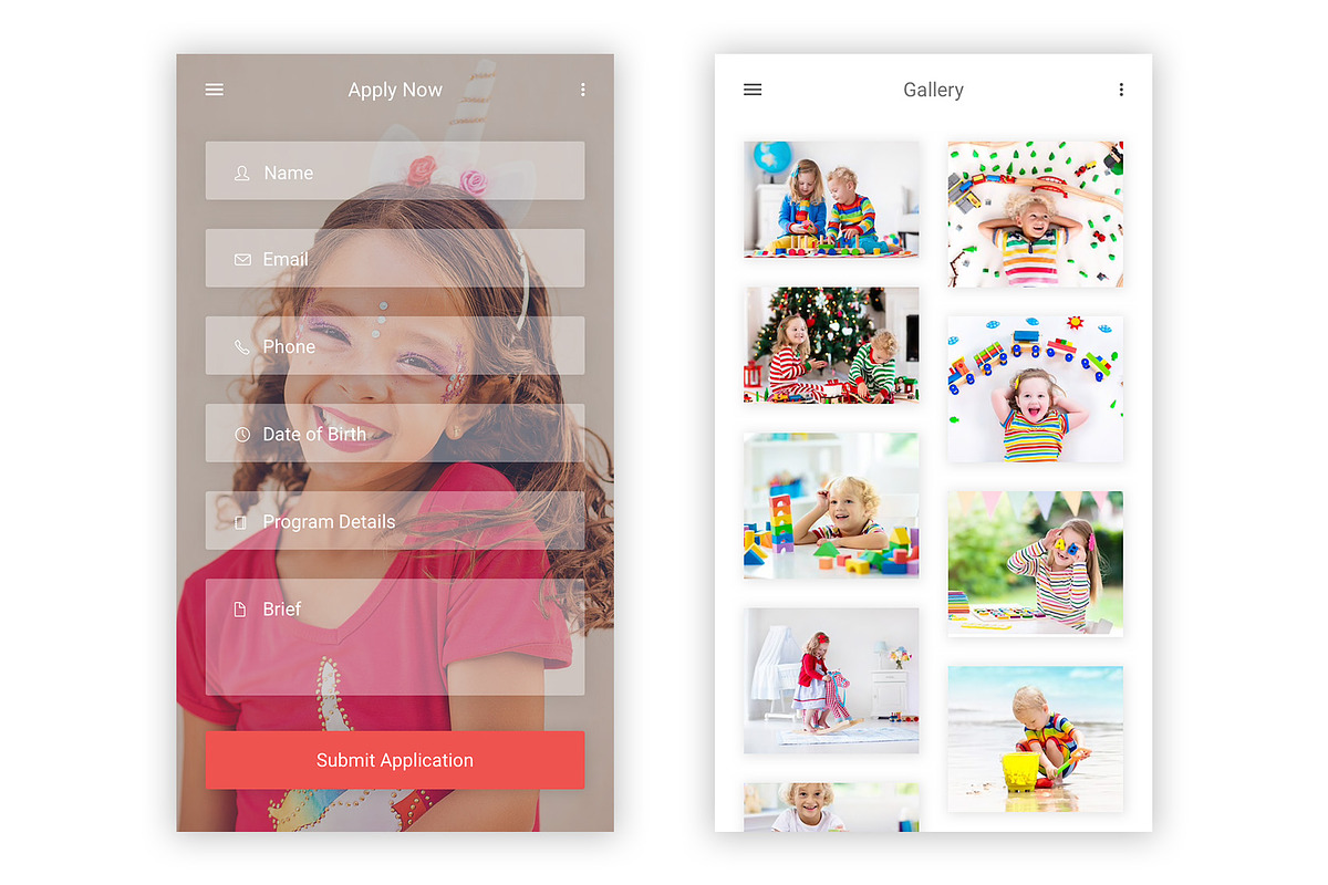 Kindergarten & Pre-school XD App, an UI Kit Template by themelove