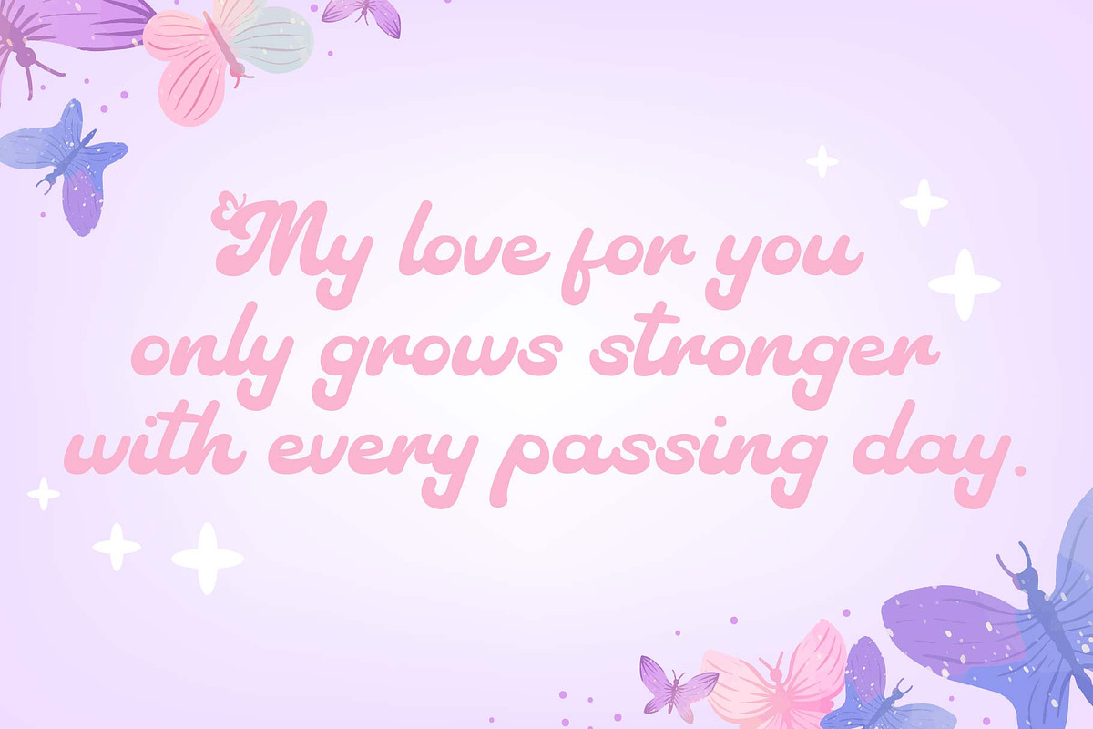 Cute Butterfly - Retro Script Font, a Script Font by Densu Creative (Photo 5 of 9)