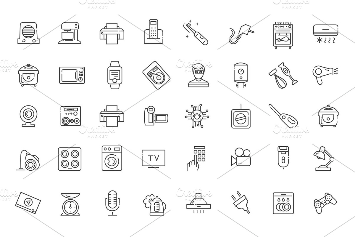 Technologies Vector Outline Icons, an Outline Icon by Tettygreen (Photo 5 of 5)