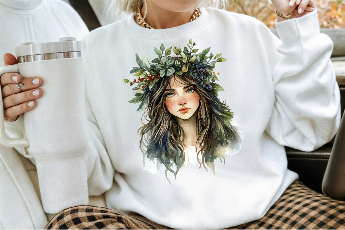Watercolor Forest Witch Clipart, an Illustration by Sublimation Artist (Photo 4 of 6)