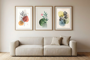 Minimal Abstract Botanical Wall Art, a Poster Template by Pixeness Studio