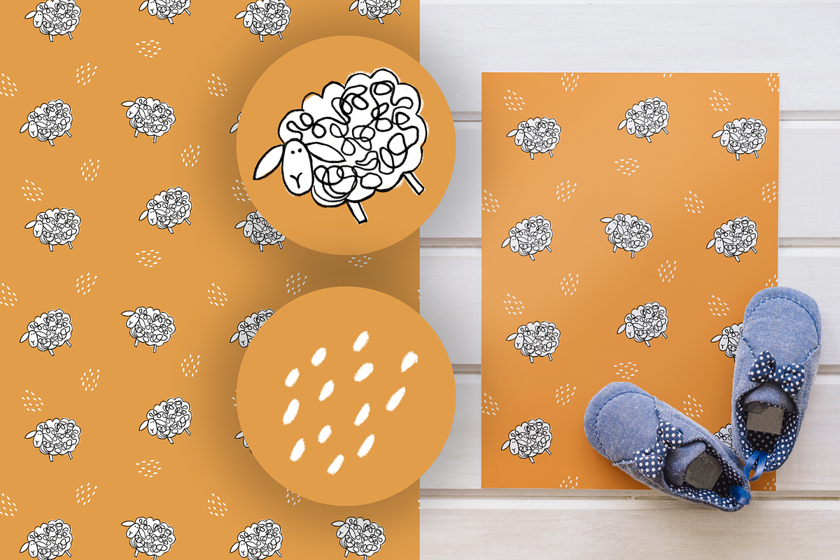 Cute Sheeps Seamless Pattern, a Pattern Graphic by Marketello Studio (Photo 7 of 14)