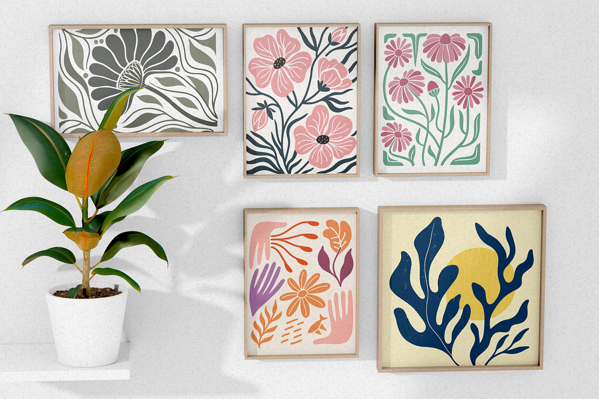 Modern Abstract Botanical Prints, a Wallpaper Graphic by Helospace (Photo 8 of 10)