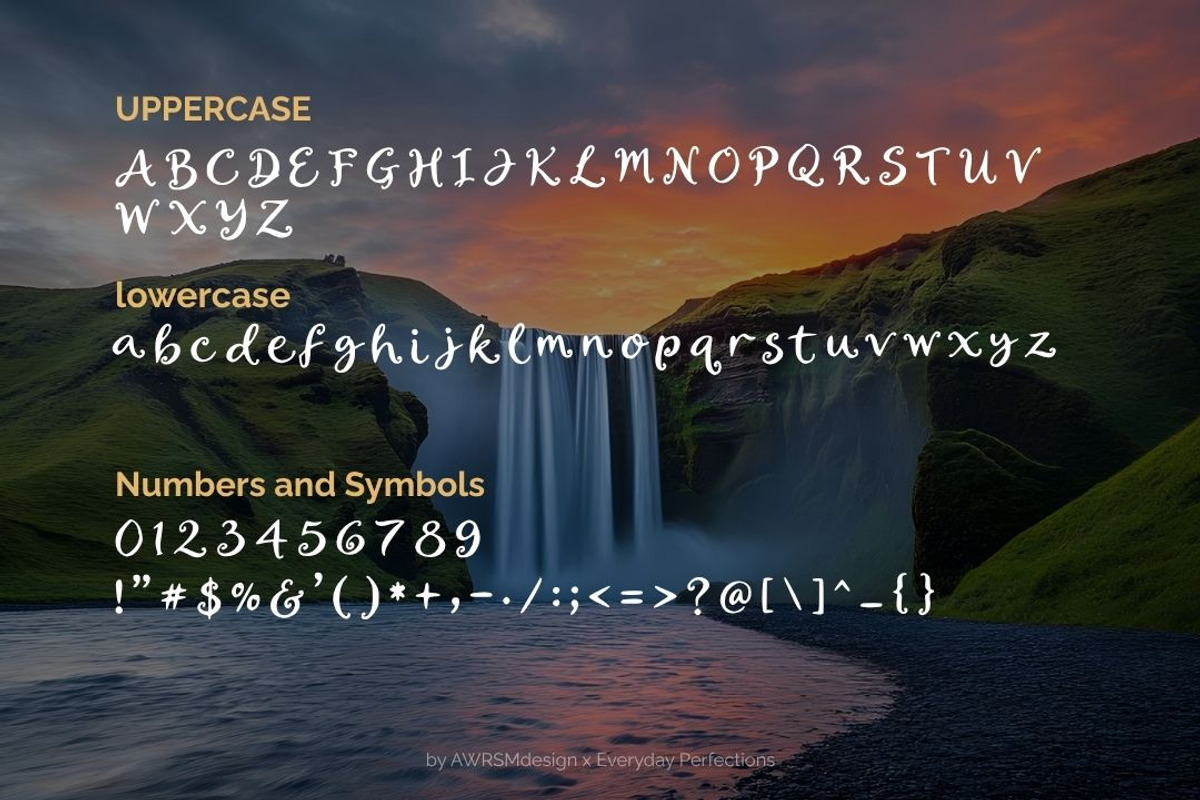 Fluria | Unique Decorative Font, a Handwritten Font by Everyday Perfection (Photo 2 of 5)