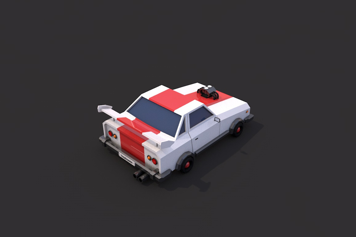 Low Poly Racing Car, a Cars & Vehicle 3D Model by CreativeeArt (Photo 3 of 8)