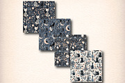Gothic Black Cat Skeleton Seamless, a Pattern Graphic by Digital Artistic99 (Thumbnail 6 of 8)