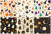 Retro Halloween Digital Paper Pack, a Pattern Graphic by Designking (Thumbnail 3 of 4)
