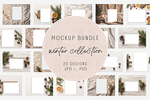 Winter Card Mockup Bundle