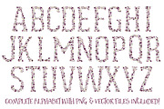 Deep Plum Vector Floral Alphabet, an Illustration by Amanda Ilkov (Thumbnail 5 of 5)