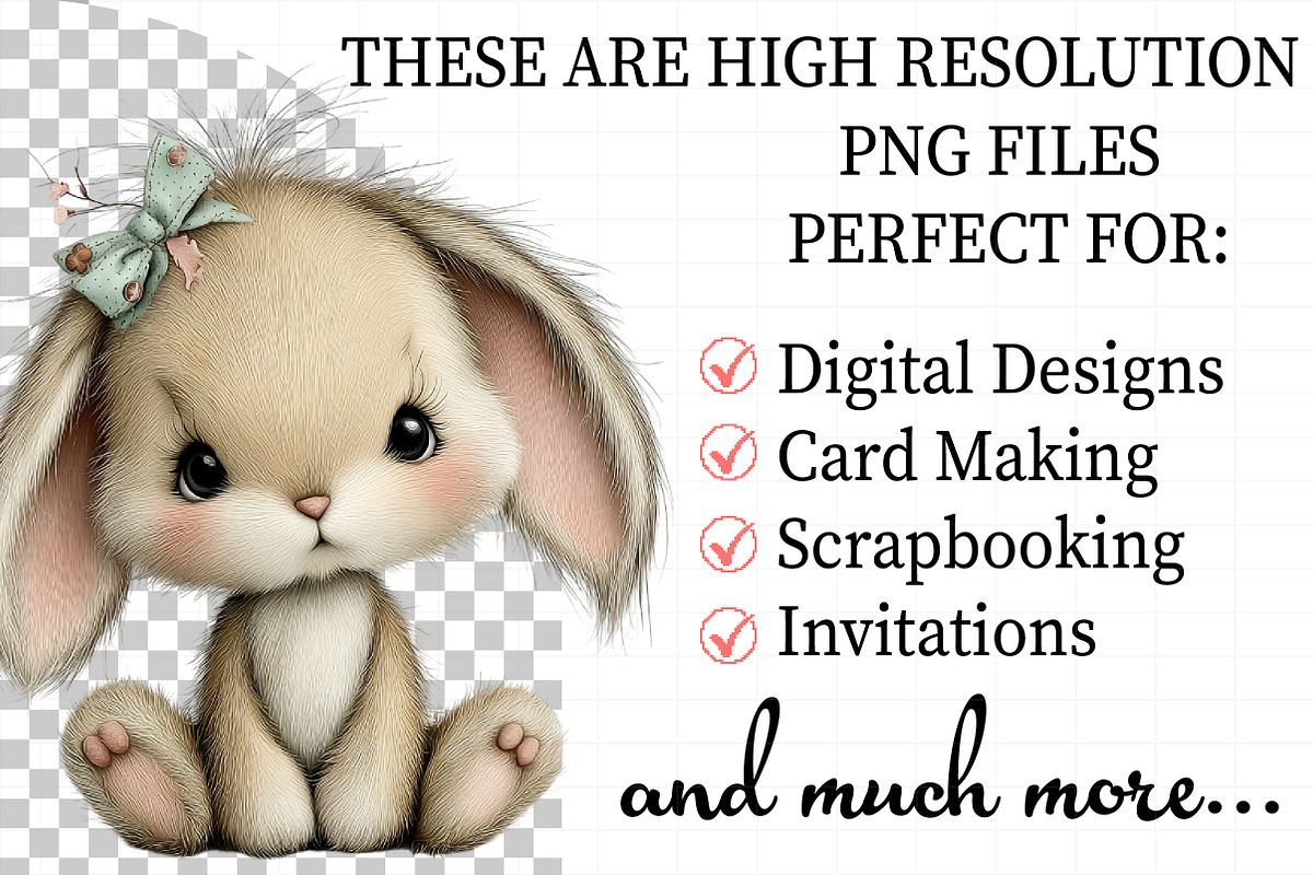 Watercolor Pink Bunnies Easter Clipa, an Illustration by Daily.Designs (Photo 2 of 8)