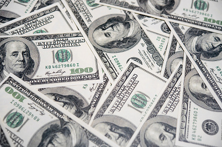 A pile of hundred dollar bills. Economic and financial of Americ, a Business Photo by Ministocker
