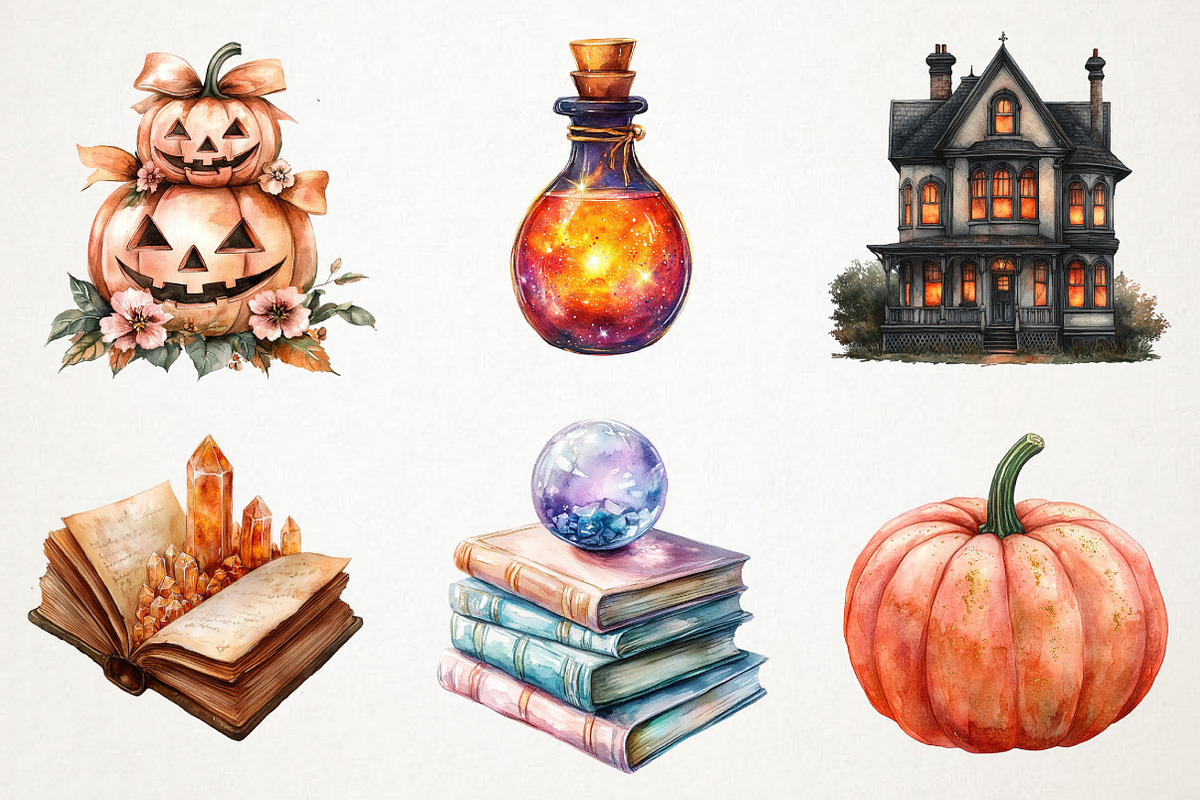 Peach Colored Halloween Clipart, an Illustration by RobertsArt (Photo 4 of 7)