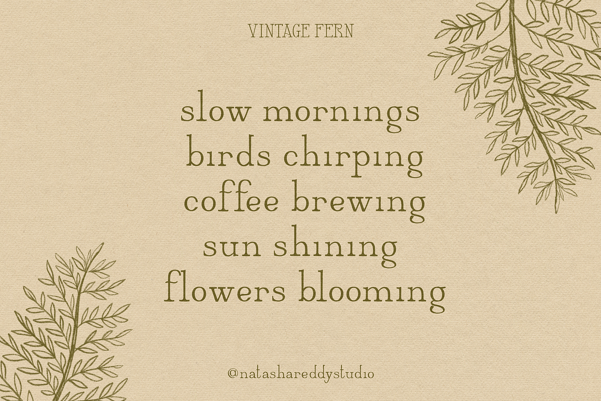 VINTAGE FERN by Natasha Reddy, a Serif Font by Natasha Reddy Studio (Photo 6 of 10)