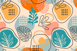 Plant Geometry. Seamless Patterns