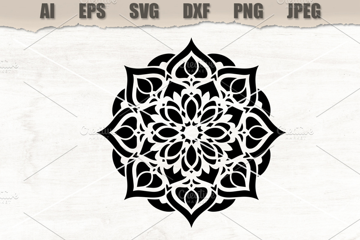 Stencil Floral Mandala Vector, a Decorative Illustration by MARYCRAFTIRIA (Photo 1 of 3)