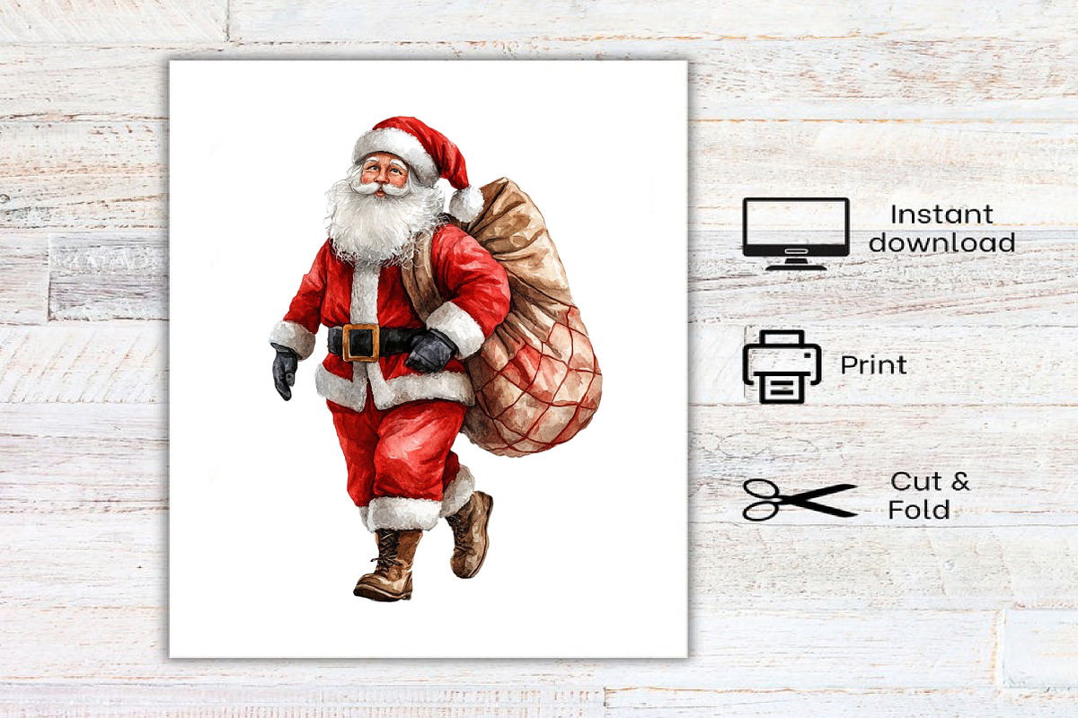 Patchwork Christmas Cute Santa, an Illustration by Canvas Craft (Photo 7 of 8)