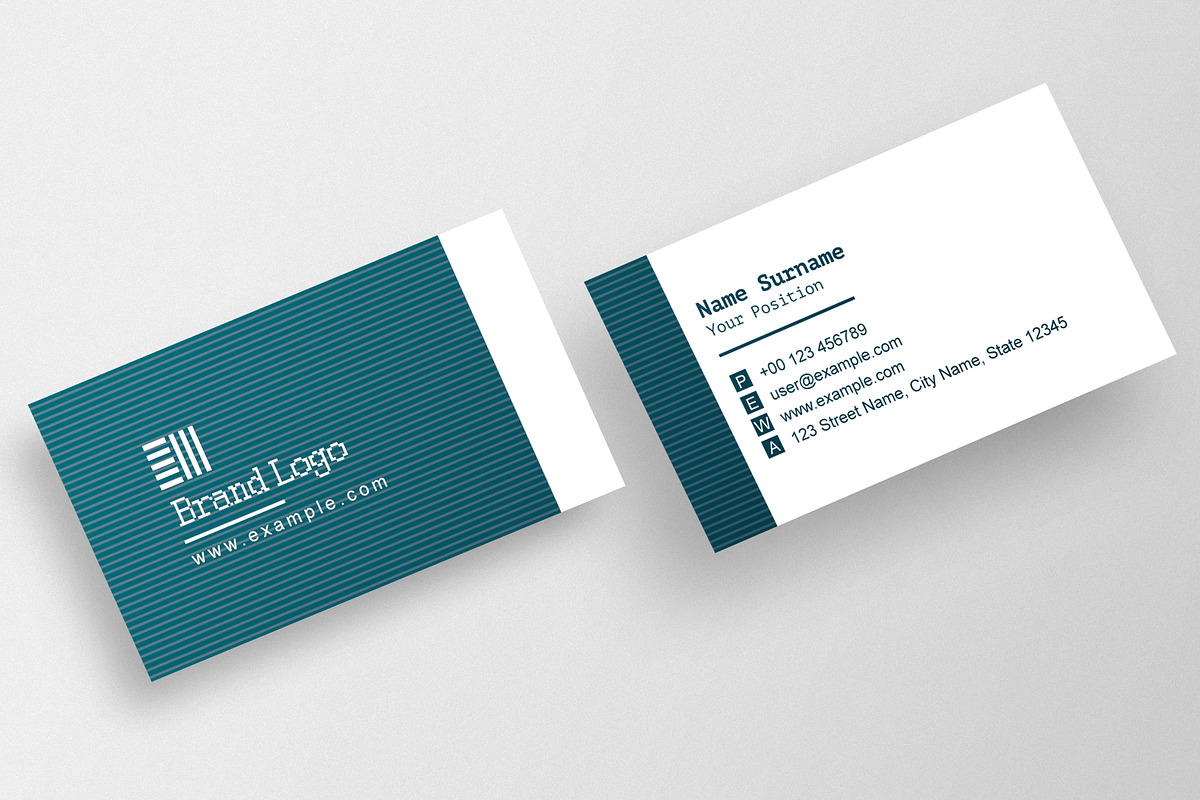 Business Card Layout With Blue Shape, a Business Card Template by ...