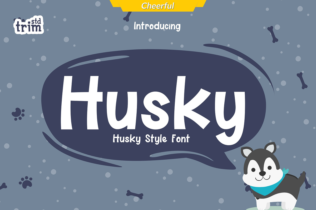 Husky Cute Animal Display Font, a Font by TrimStudio