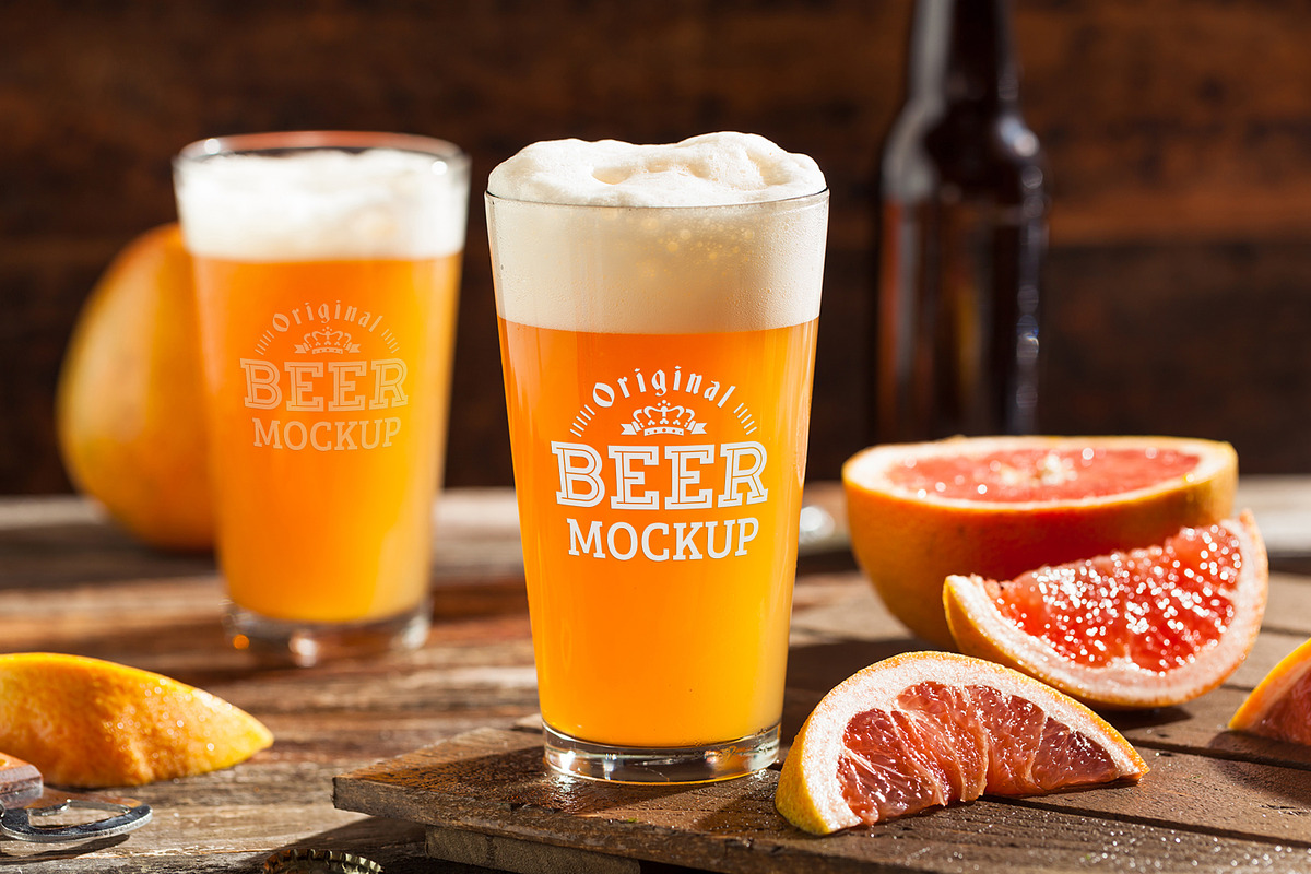 Beer Glass Mock-up#48, a Household Mockup by vraiana