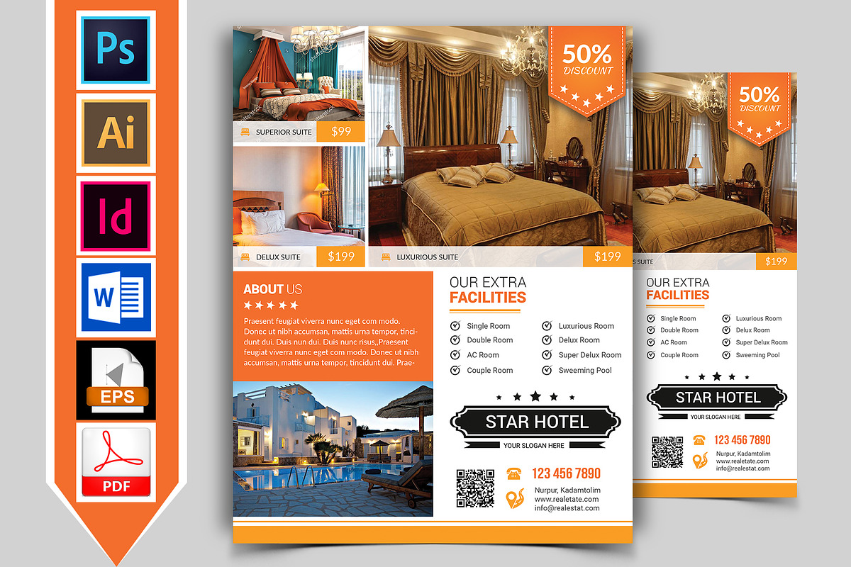 10 Hotel Flyers Bundle 90% OFF, a Flyer Template by Imagine Design Studio