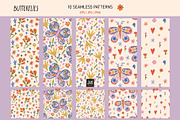 Floral Butterfly Clipart & Patterns, an Animal Illustration by avdnadi (Thumbnail 8 of 9)