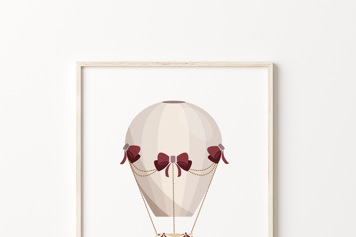Hot Air Balloon clipart & patterns., a Graphic by NinaBrai (Photo 7 of 7)