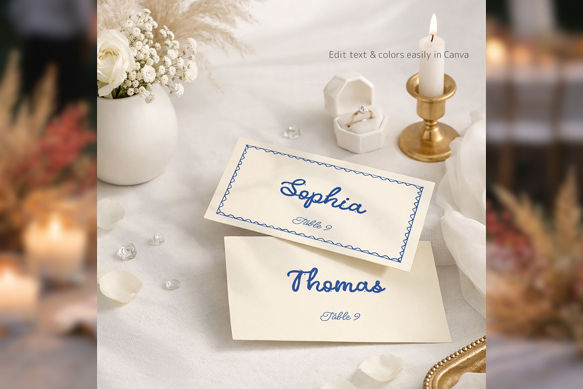 Wedding Place Cards Template bd003, a Card Template by TyphoonStudio (Photo 5 of 9)