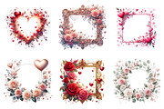 Valentines Watercolor Heart Border, an Illustration by SinaCreation (Thumbnail 4 of 11)