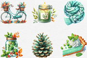 Mint Fresh Green Autumn Clipart, an Illustration by Black Bird Studio (Thumbnail 6 of 6)