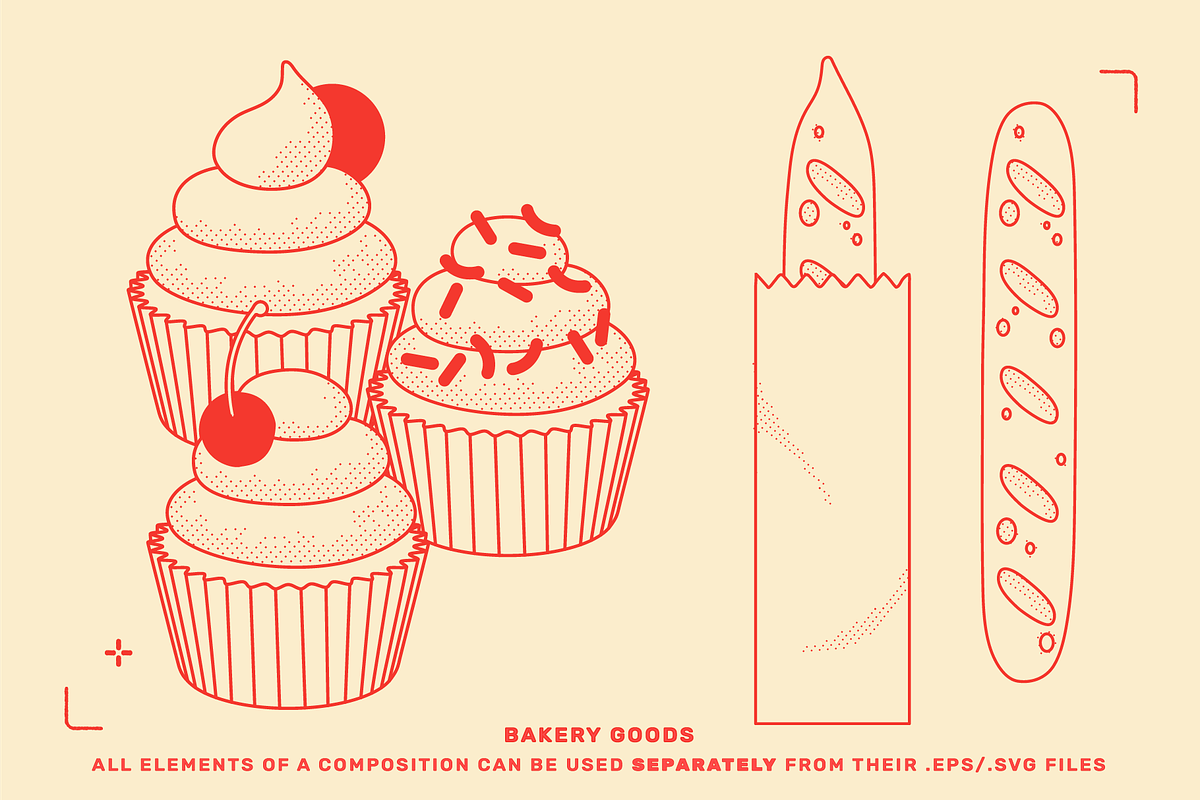Bakery Food Vector Illustrations, a Food Illustration by TheFoodAtlas (Photo 9 of 17)