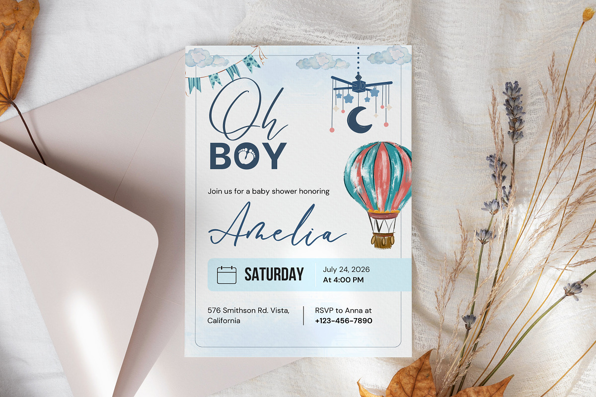 Boy Baby Shower Invitation Template, an Invitation Template by Snapybiz (Photo 8 of 10)